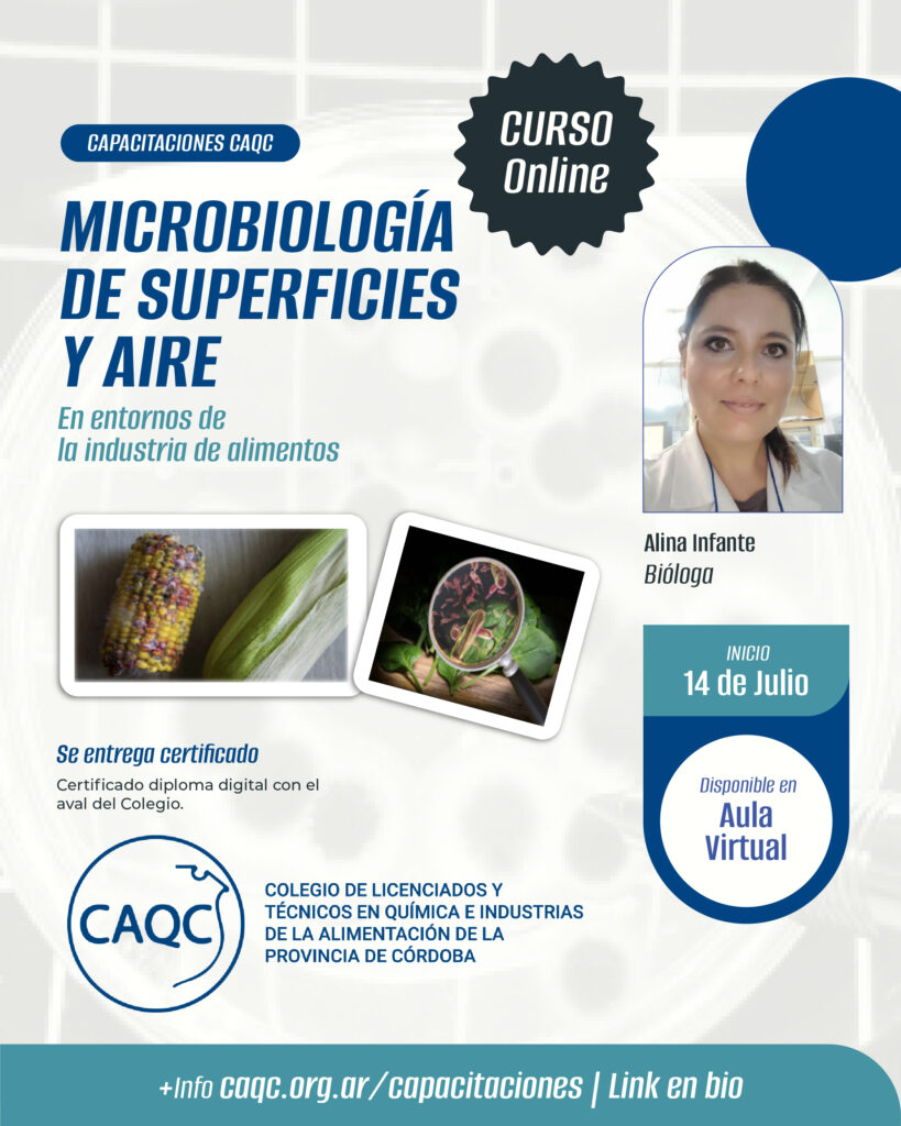 Curso | Microbiología de superficies y aire en entornos de la industria de alimentos