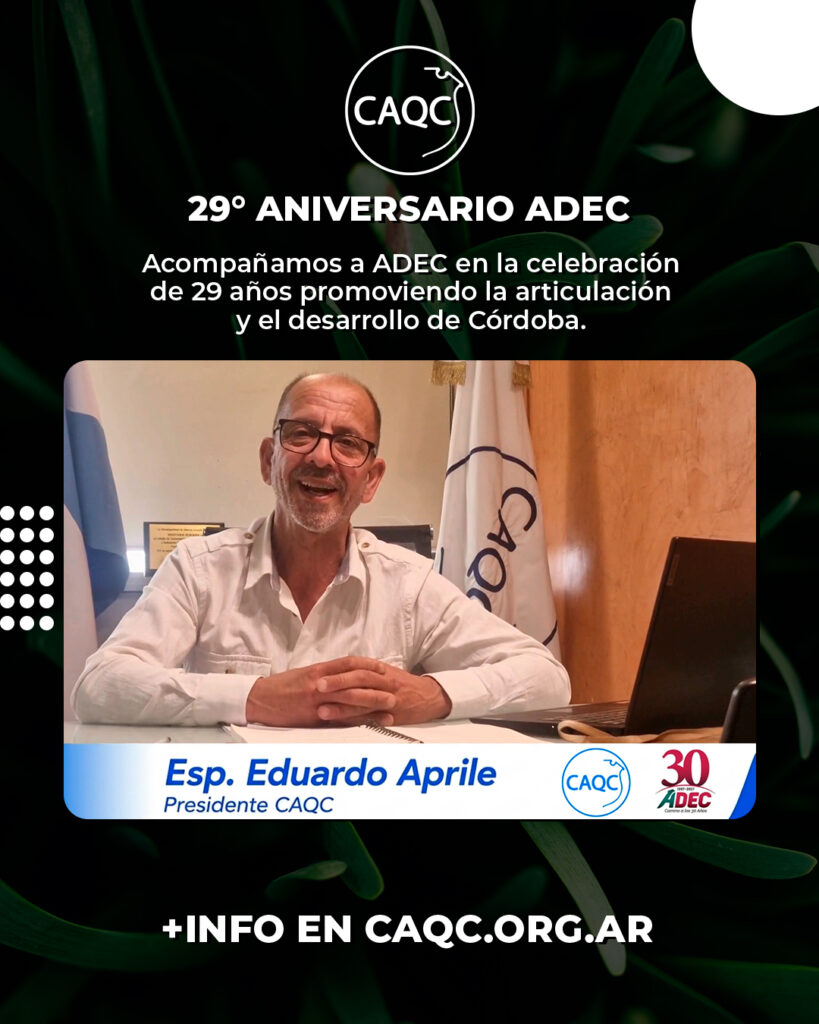 Saludo por el 29° Aniversario de ADEC