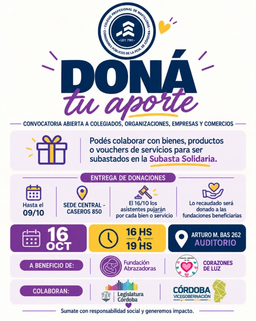 Subasta Solidaria | Doná tu Aporte
